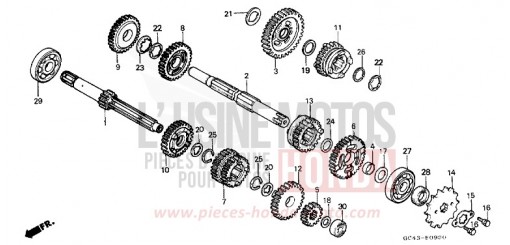 BOITE DE VITESSES CR80R2G de 1986
